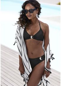 JETTE Damen Triangel-Bikini, schwarz, Gr. 34, Microfaser, Polyamid, Microfaser, Bikini-Sets, mit Zier-Accessoires
