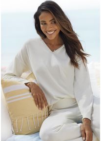 Lascana Damen Strickpullover, Gr. 36, beige, Obermaterial: 50% Viskose, 28% Polyester, 22% Nylon, unifarben, Basic, Pullover, Kapuzensweatshirt aus