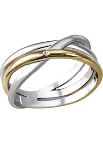 Firetti Damen Fingerring "Schmuck Geschenk Silber 925 Silberring Ring Bicolor", 54, Silber 925 (Sterlingsilber), 4,2mm, gold, Silber 925