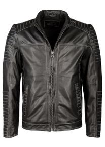 JCC Herren Bikerjacke "15-10-B-2", schwarz, Gr. L, Obermaterial 100% Leder, Lamm / Futter 100% Baumwolle / Ärmelfutter: 100% Polyester, Jacken