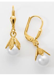 Lady Damen Paar Ohrhänger, Perle ct, Perlen, gold, Perlen, Ohrringe