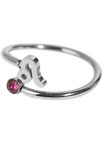 Firetti Damen Fingerring "Schmuck Geschenk Damenring Sternzeichen", 5,00 g, Löwe, Edelstahl, 1,2mm, silber, Edelstahl, Fingerringe, Made in Germany -