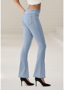 Buffalo Damen Jeggings, Gr. 34, blau, Strick, Obermaterial: 69% Baumwolle, 21% Polyester, 8% Viskose, 2% Elasthan, unifarben, casual, Hosen, mit