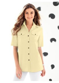 Classic Basics Damen Kurzarmbluse, gelb, Gr. 50, unifarben, 65% Polyester, 35% Baumwolle, Blusen