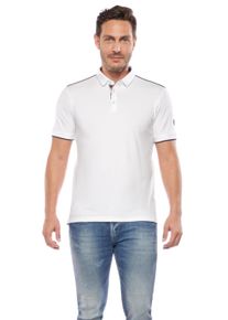 Herren Poloshirt, weiß, Gr. XL, Le Temps Des Cerises, unifarben, 100% Baumwolle, Shirts, mit modischen Kontrastdetails