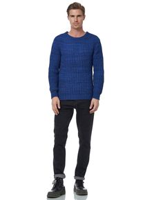 Rusty Neal Herren Strickpullover, blau, casual, Gr. XXL, unifarben, 70% Polyacryl, 30% Baumwolle, Pullover, im modischen Strick-Design