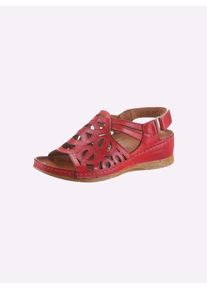 Gemini Damen Sandalette, Gr. 37, rot, Glattleder, sportlich, Schuhe