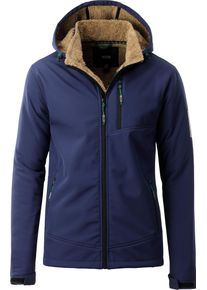 LPO Herren Softshelljacke "DEXTER PEAK III MEN", blau, casual, Gr. M, 96% Polyester; 4% Elastan mit TPU Membrane, Jacken, mit abnehmbarer Kapuze