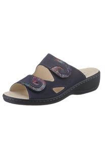 Belvida Damen Pantolette, Gr. 38, blau, Veloursleder, Nubukleder, Basic, Schuhe