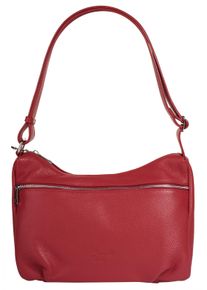 Samantha Look Damen Shopper, rot, Leder, unifarben, leicht glänzend, Taschen, echt Leder, Made in Italy