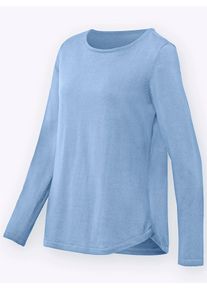 Classic Basics Damen Strickpullover "Pullover", blau, Gr. 50, unifarben, 100% Baumwolle, Pullover