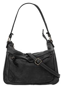 CLUTY Damen Shopper, schwarz, Leder, unifarben, leicht glänzend, Taschen, echt Leder, Made in Italy