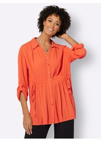 Casual Looks Damen Langarmbluse, orange, Gr. 40, unifarben, 100% Viskose, Blusen