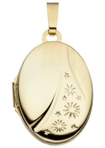 Jobo Damen Medallion-Anhänger "Anhänger Medaillon oval", Gelbgold 585, gelb, Gelbgold 585, Schmuckanhänger, 585 Gold
