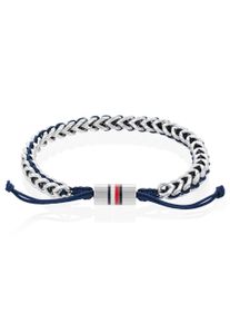 Tommy Hilfiger Herren Armband "Schmuck Edelstahl Armschmuck Nylonarmband", Edelstahl-Nylon, blau, Edelstahl, Nylon, Armbänder