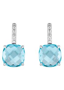 Amor Damen Paar Ohrstecker "Blauer Solitär, 9220175", Silber 925 (Sterlingsilber), blau, Silber 925 (Sterlingsilber), Ohrringe, mit Zirkonia (synth.)