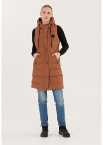 WEATHER REPORT Damen Steppweste "Chief", braun, casual, Gr. 38, 100% Polyester, Westen, mit langem Schnitt