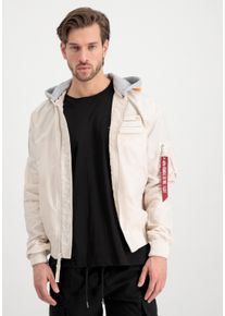 Herren Bomberjacke "Alpha Industries Men - Bomber Jackets MA-1 TT Hood Custom", weiß, Gr. S, Alpha Industries, Obermaterial/Futter: 100% Nylon, Jacken