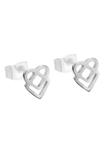 Damen Paar Ohrstecker "LJ-0675-E-07, Herz", Edelstahl, silber, Liebeskind Berlin, Edelstahl, Ohrringe