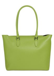 CLUTY Damen Shopper, grün, Leder, unifarben, leicht glänzend, Taschen, echt Leder, Made in Italy
