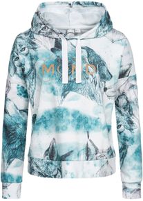 LPO Damen Kapuzensweatshirt "SWEAT GILFORD AOP WOMEN", weiß, sportlich, Gr. 40, 50% Polyester; 50% Baumwolle, Sweatshirts, mit Kontrastdetails