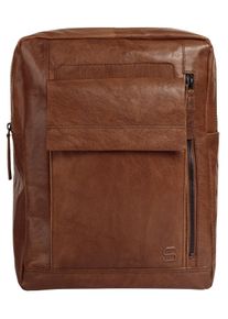 SPIKES & SPARROW Laptoprucksack, SPIKES & SPARROW, braun, Rindsleder, Leder, casual, Rucksäcke, echt Leder