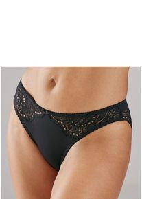 Lascana Damen Slip "Aurora", Gr. 36, schwarz, Microtouch, Obermaterial: 82% Polyamid, 18% Elasthan, Unterhosen, mit toller Spitze in blumiger Optik