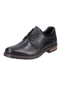 Rieker Herren Schnürschuh, Gr. 43, schwarz, Leder, elegant, Schuhe, mit dezentem Logoschriftzug, Freizeitschuh, Halbschuh, Schnürschuh