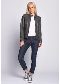 Maze Damen Lederjacke "31Ryana", grau, Gr. XXXL, Obermaterial: 100% Leder, Lamm / Futter: 100% Baumwolle / Ärmelfutter: 100% Polyester, Jacken