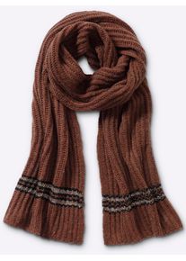 Heine Damen Strickschal, braun, gemustert, Polyacryl, Modetücher