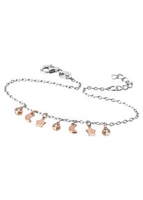 Firetti Fußkette mit Anhänger "Schmuck Geschenk Silber 925 Körperschmuck Sonne/Sterne Rundanker", Silber 925 (Sterlingsilber), rosa, Silber 925
