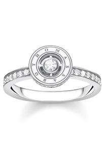 Thomas Sabo Damen Fingerring "Kreis mit weißen Steinen silber, TR2255-051-14-52,54,56,58,60", 54, Silber 925 (Sterlingsilber), 2,5mm, silber, Silber