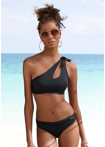 Bruno Banani Damen Bustier-Bikini, schwarz, Gr. 34, Recycling-Polyamid, Bikini-Sets, mit asymmetrischem Schnitt