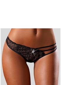 Lascana Damen String, Gr. 36, schwarz, Microtouch, Obermaterial: 75% Polyamid, 15% Elasthan, 10% Polyester, Unterhosen, mit aufregender Stickerei,