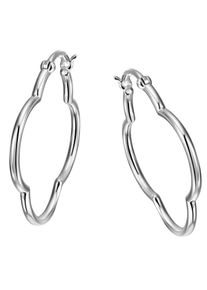 Firetti Damen Paar Creolen "Schmuck Geschenk Silber 925 in Form einer Blume rhodiniert", Silber 925 (Sterlingsilber), silber, Silber 925