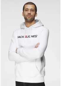 Jack & Jones JACK & JONES Herren Kapuzensweatshirt "Logo Hoodie Oldschool", weiß, Basic, Gr. XXL, Obermaterial: 70% Baumwolle, 30% Polyester, Sweatshirts