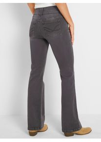 Inspirationen Damen Bootcut-Jeans, grau, Gr. 46, unifarben, 97% Baumwolle, 3% Elasthan, Jeans