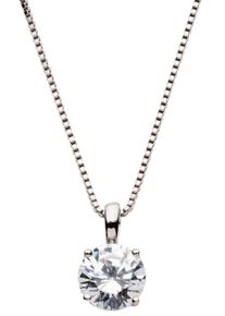 UNIKE JEWELLERY Damen Kette mit Anhänger "CLASSY SIMPLE SOLITÄR, UK.CL.1202.0001", Silber 925 (Sterlingsilber), L: 47cm, silber, Silber 925