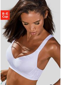 active by Lascana LASCANA ACTIVE Damen Sport-BH, Gr. 85, weiß, Netz, Microtouch, Obermaterial: 67% Polyamid, 20% Elasthan, 13% Polyester, sportlich, BHs, mit