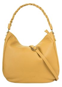 Samantha Look Damen Henkeltasche, gelb, Leder, unifarben, leicht glänzend, Taschen, echt Leder, Made in Italy