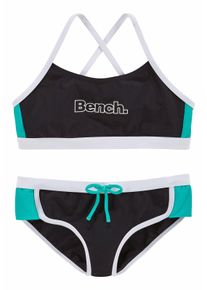 Bench. Kinder Bustier-Bikini, schwarz, Gr. 122, Polyamid, Bikini-Sets, mit Kontrastdetails