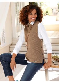Casual Looks Damen Pullunder "Pullunder", braun, Gr. 38, unifarben, 50% Baumwolle, 50% Polyacryl, Pullover