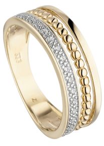 Jobo Damen Fingerring "Ring mit 17 Zirkonia", 50, Gelbgold 333, gold, Gelbgold 333, Fingerringe, 333 Gold bicolor