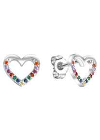 Firetti Mädchen Paar Ohrstecker "Schmuck Geschenk Silber 925 Ohrschmuck Herz", Silber 925 (Sterlingsilber), bunt, Silber 925 (Sterlingsilber),