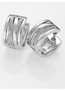 Lady Damen Paar Creolen, Swarovski-Zirkonia ct, Silber 925 (Sterlingsilber), silber, Silber 925 (Sterlingsilber), Ohrringe