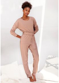 Lascana Damen Overall, Gr. 36, grau, Strick, Obermaterial: 68% Polyester, 30% Viskose, 2% Elasthan, Basic, Overalls