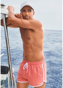 Chiemsee Herren Badeshorts, rot, Gr. M, unifarben mit Farbeinsatz, Polyester, Badehosen, mit Kontrastpiping