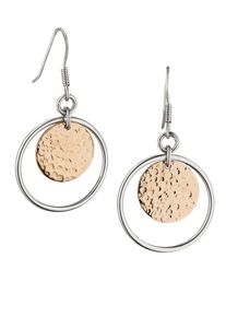 Jobo Damen Paar Ohrhänger "Ohrringe in Bicolor-Optik", Silber 925 (Sterlingsilber), gold, Silber 925 (Sterlingsilber), Ohrringe, 925 Silber vergoldet
