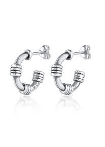 Kuzzoi Herren Paar Ohrstecker "Herren Stecker Creolen Vintage 925 Silber", OneSize, ohne Stein, Silber 925 (Sterlingsilber), silber, Silber 925