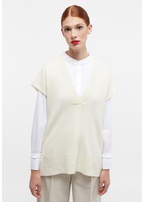 Eterna Damen Pullunder, weiß, klassisch, Gr. XXL, 30% Kaschmir, 70% Wolle (Merino), Pullover